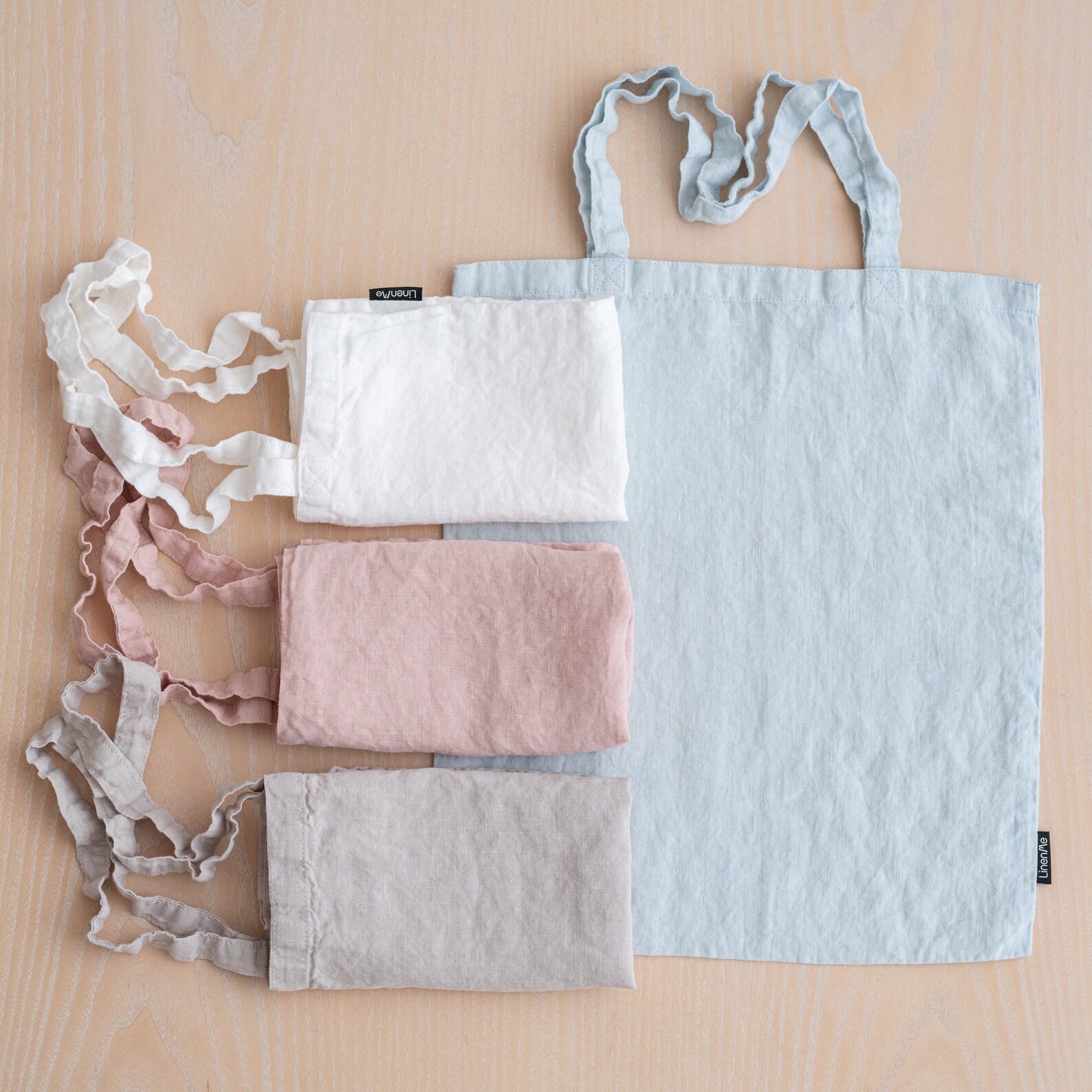 Garment washed linen tote bag blank for wedding DIY