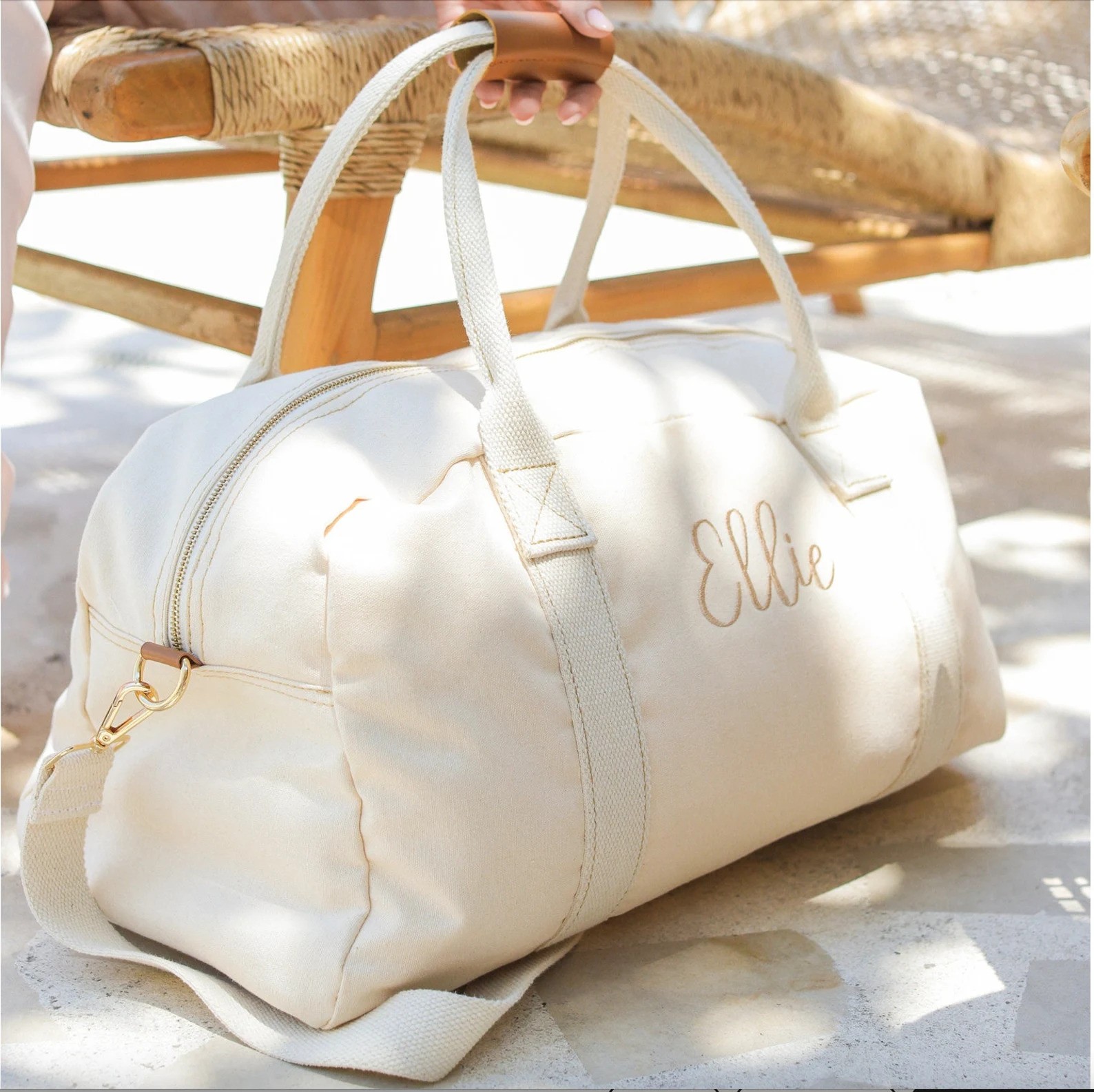 Personalized wedding duffle or weekend bag for wedding gift
