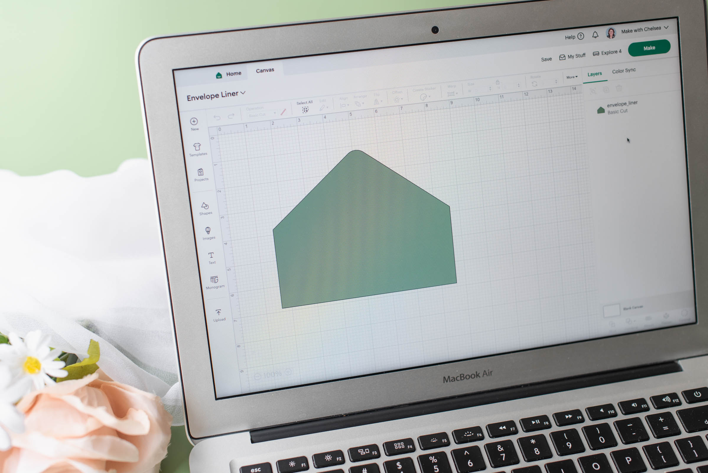 Screenshots of what to know about Cricut Design Space before you buy for your DIY wedding