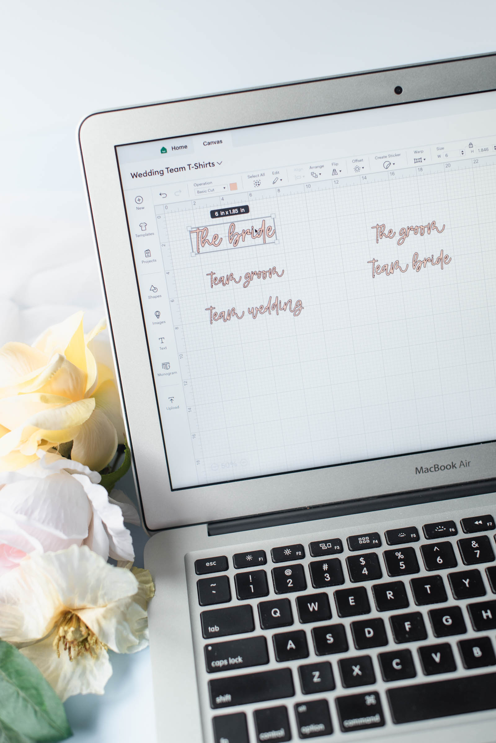 Cricut Design Space tips for wedding DIY
