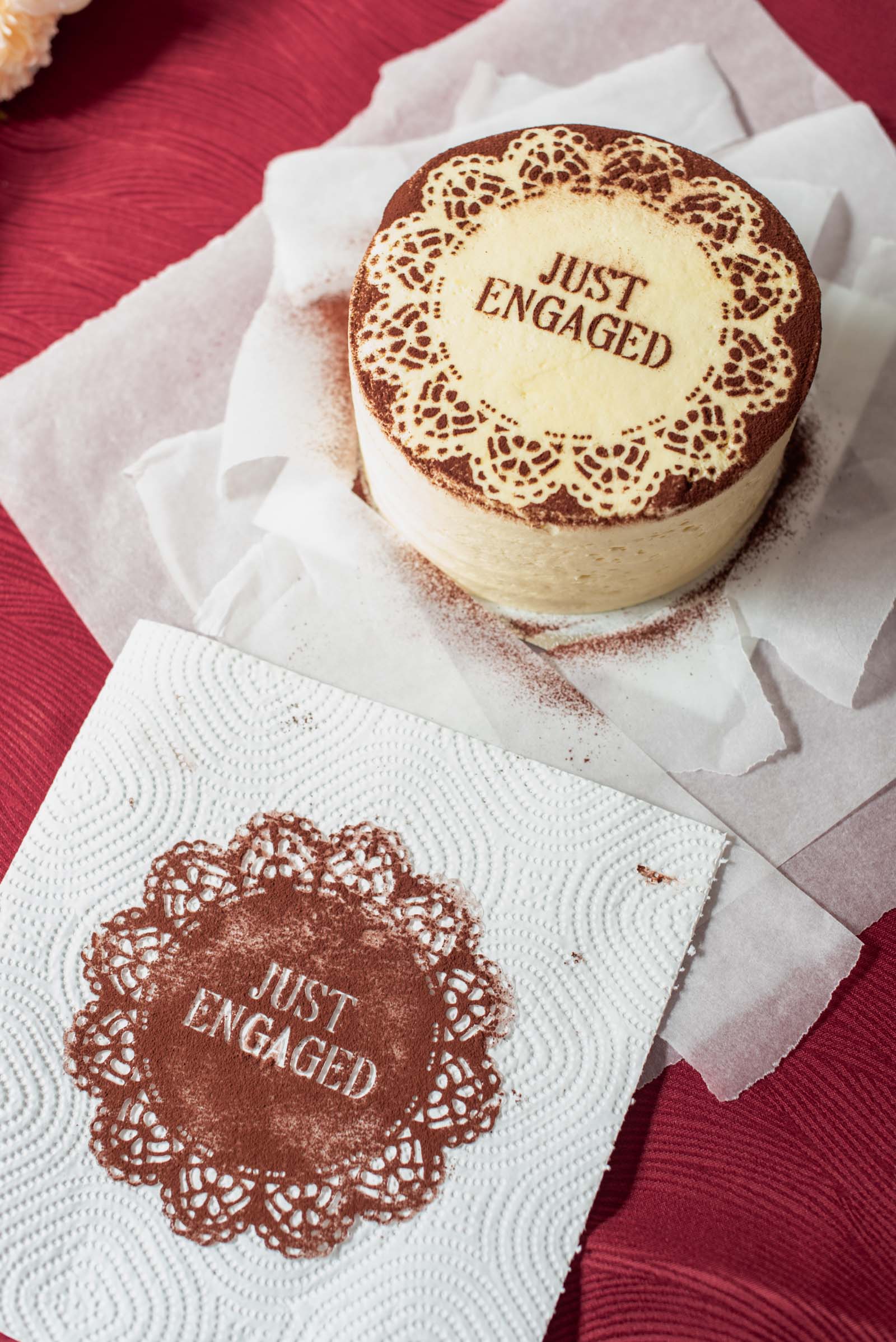How to make a cake stencil and decorate with cocoa powder