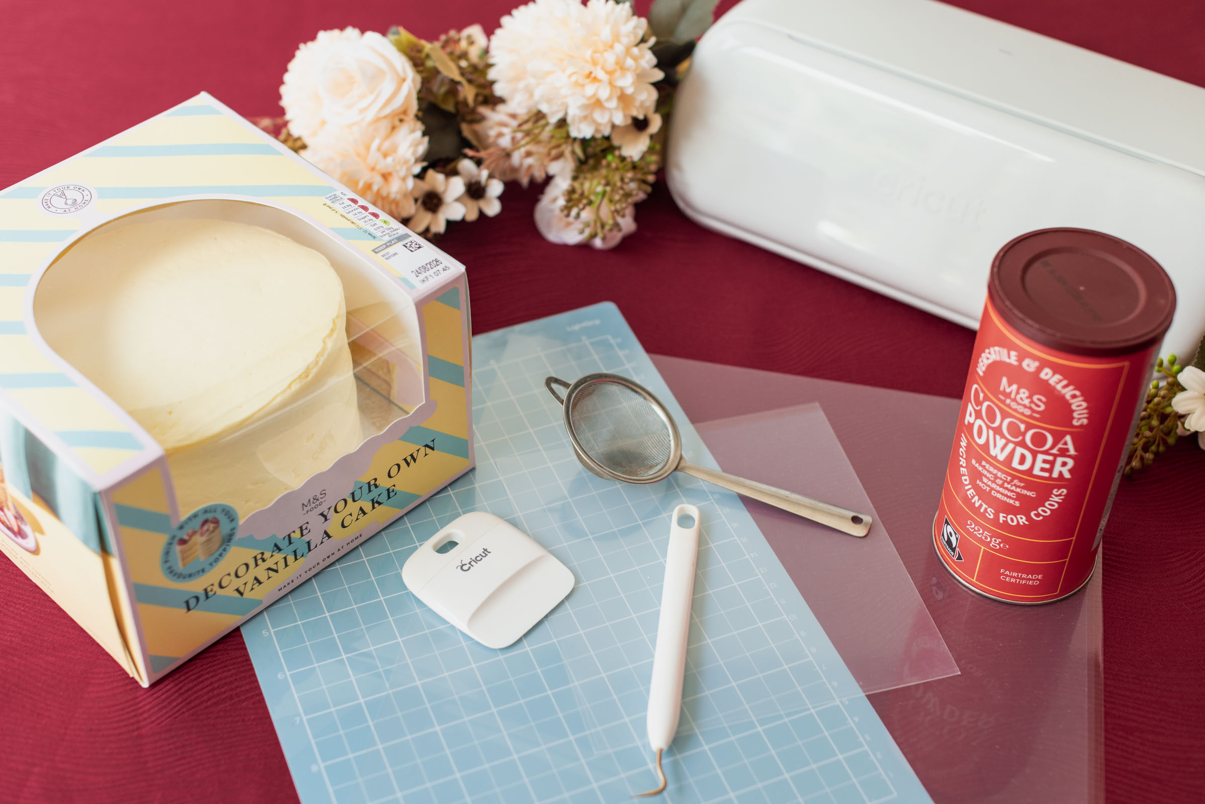 Materials you need to make an acetate cake stencil for your wedding engagement party