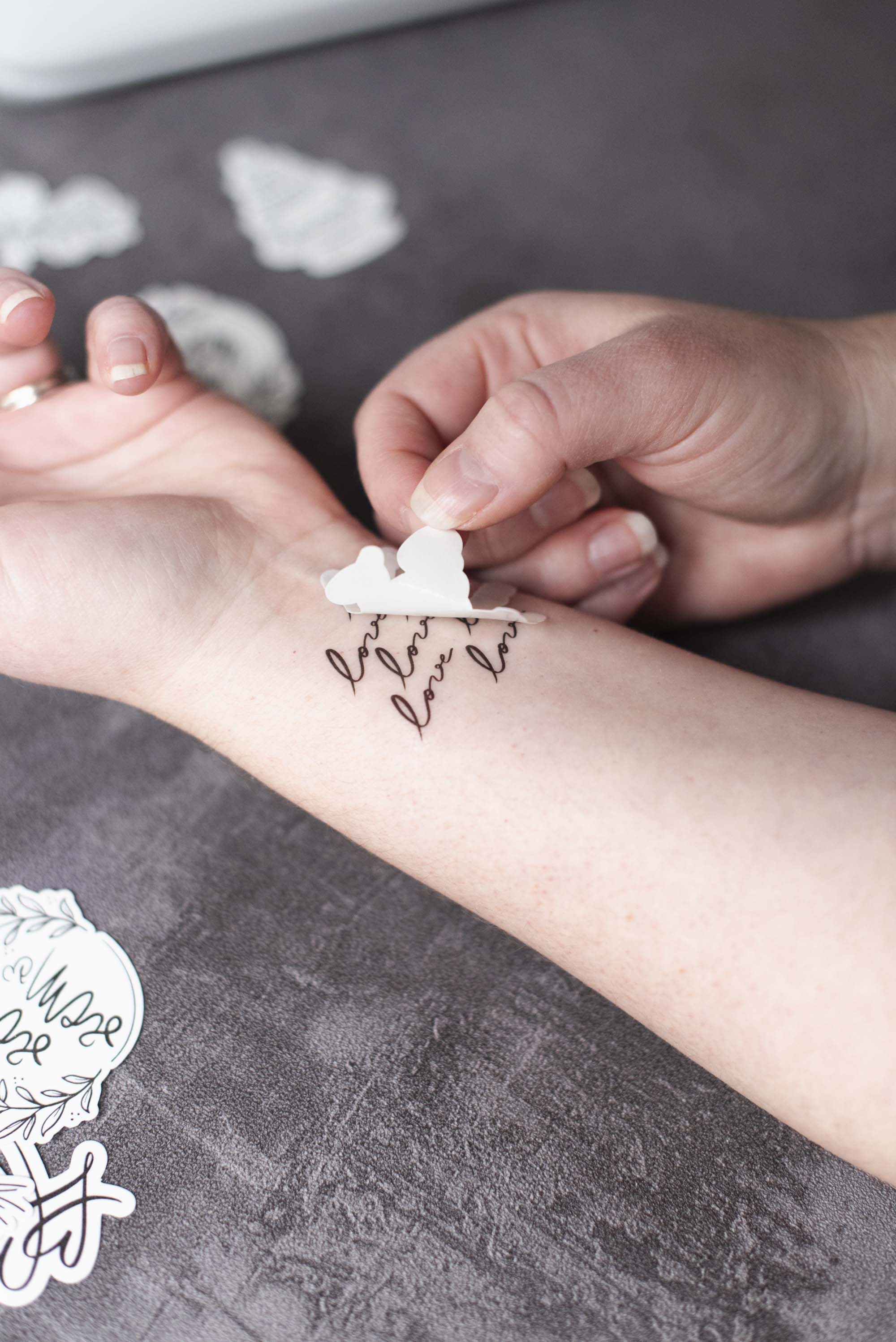 DIY Cricut wedding temporary tattoos