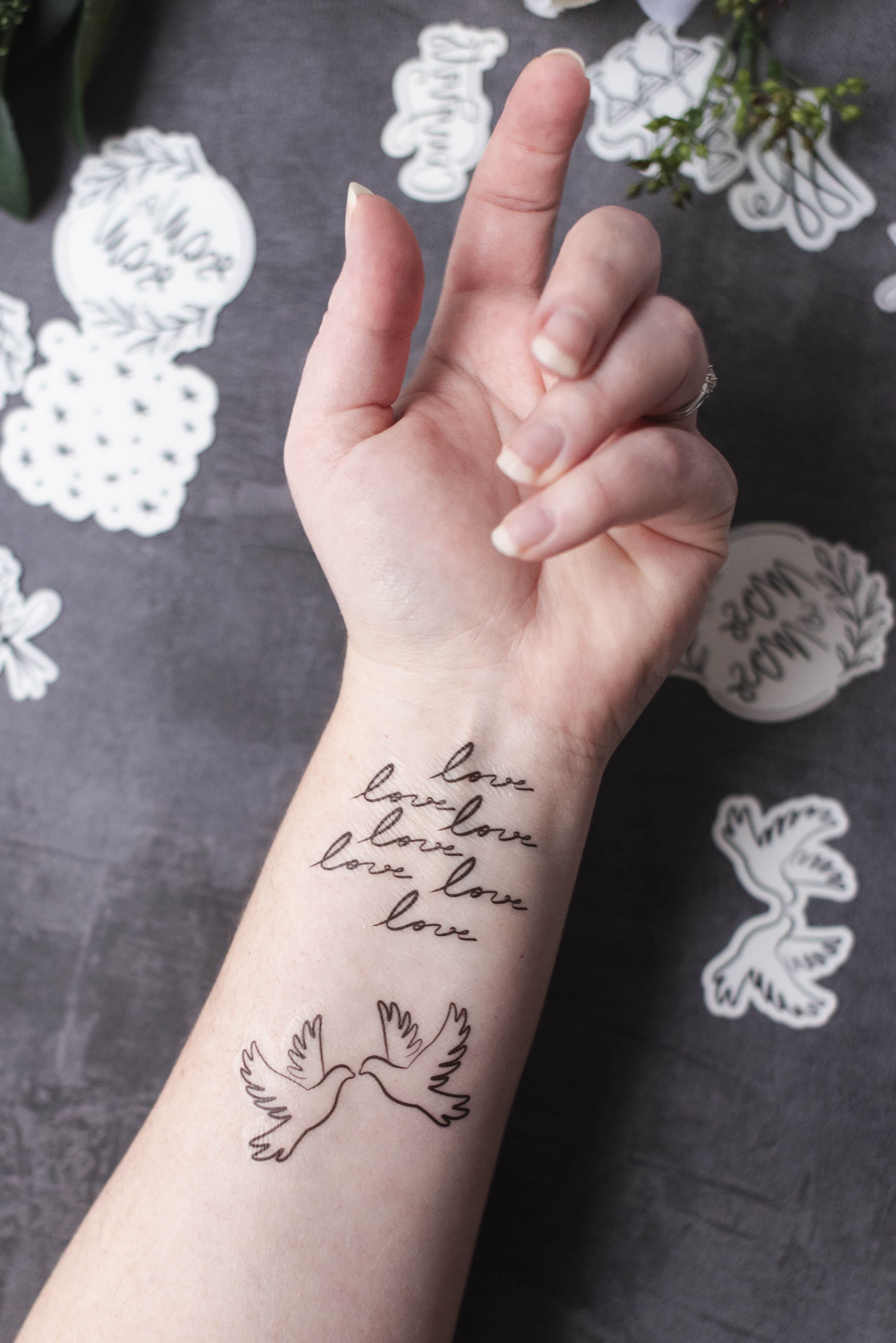 Elegant and classic Cricut wedding tattoo favors