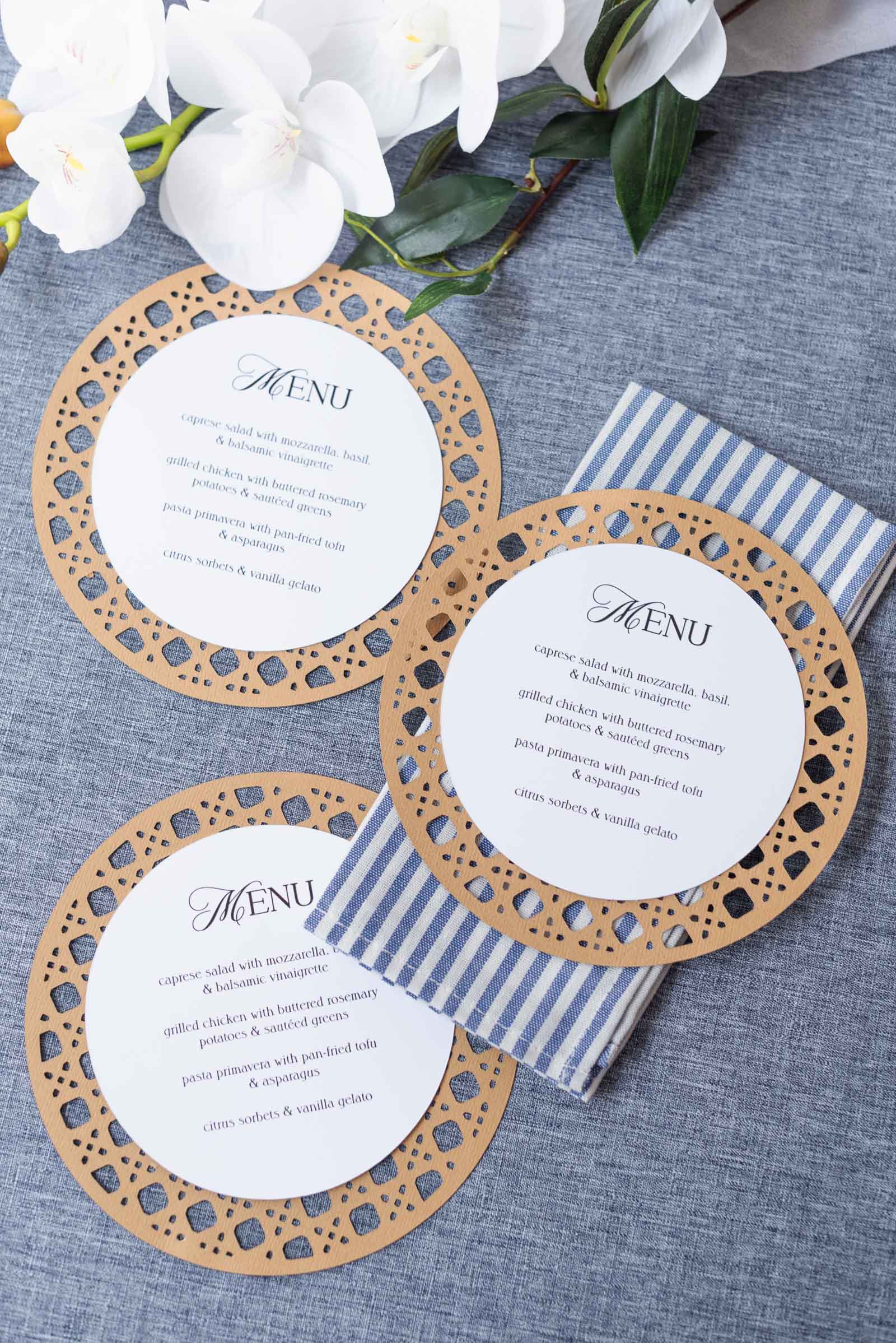 Beginner friendly DIY rattan wedding menus