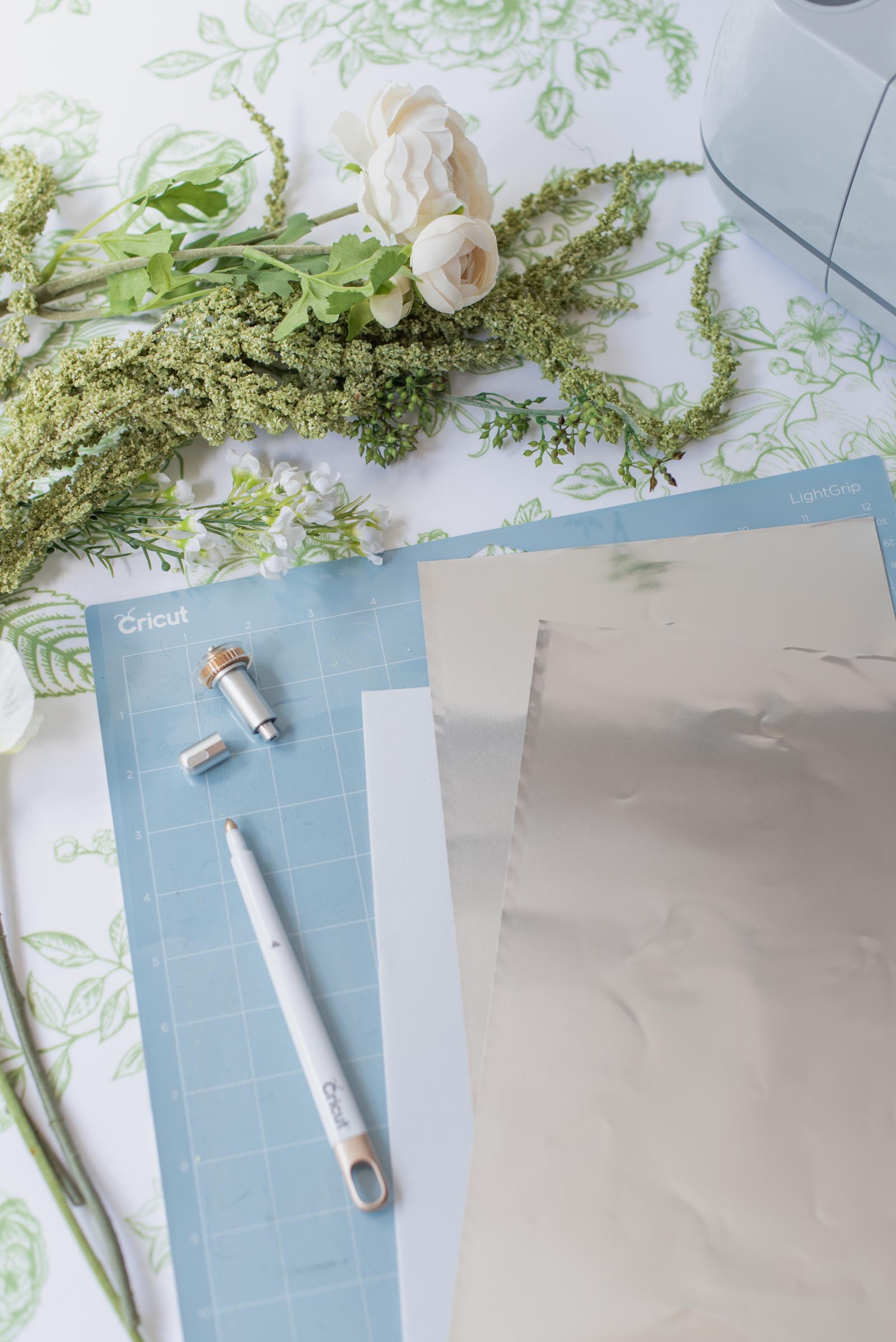 Materials you will need to deboss foil metal sheets with a Cricut Maker
