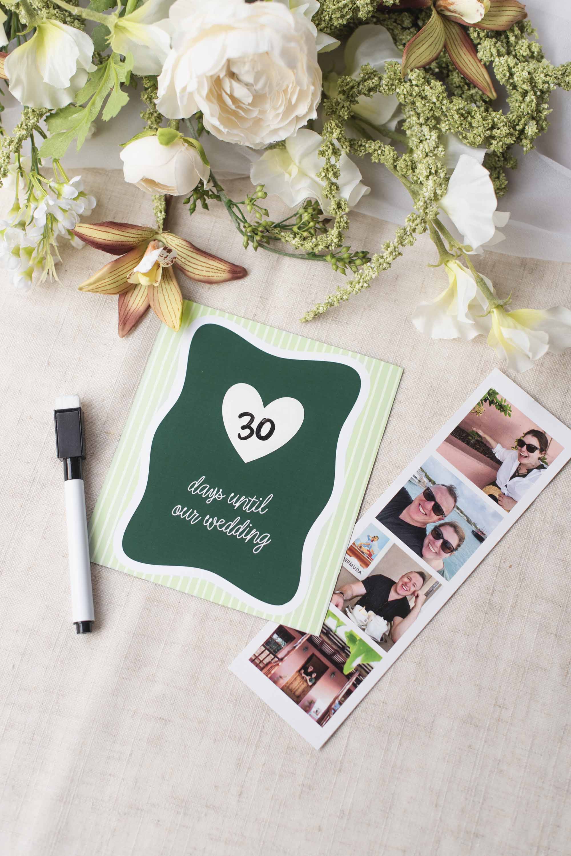 Easy DIY wedding countdown using Cricut printable magnet sheets and dry erase vinyl