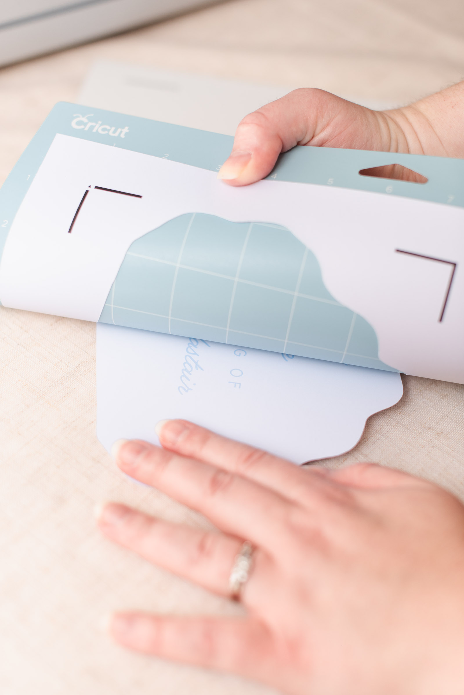 Easy DIY double sided wedding program fan made with a Cricut