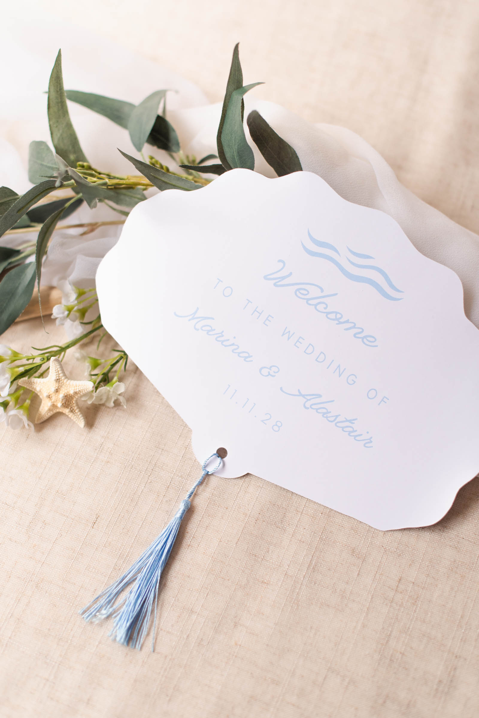Easy DIY double sided wedding program fan made with a Cricut