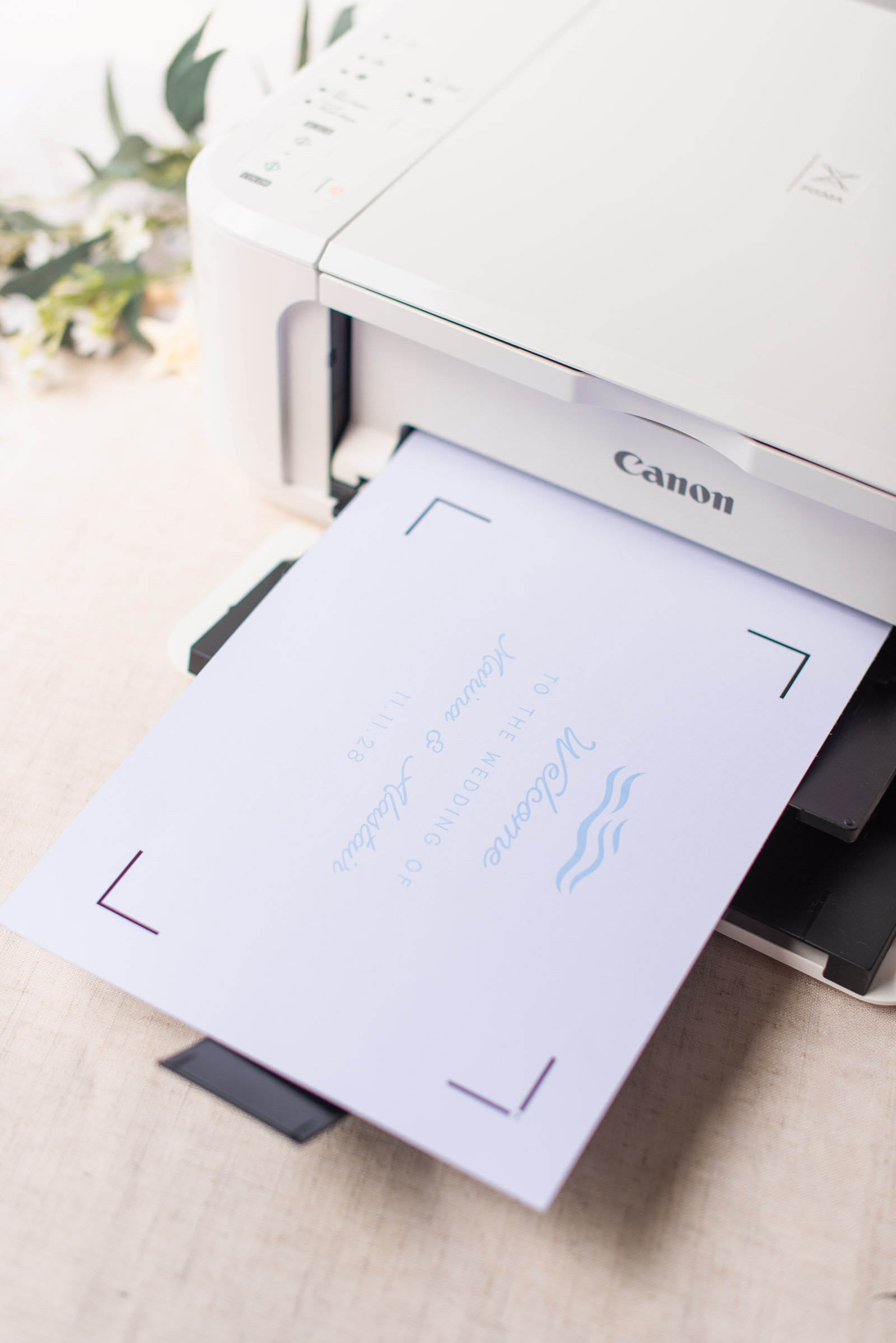 Easy DIY double sided wedding program fan made with a Cricut