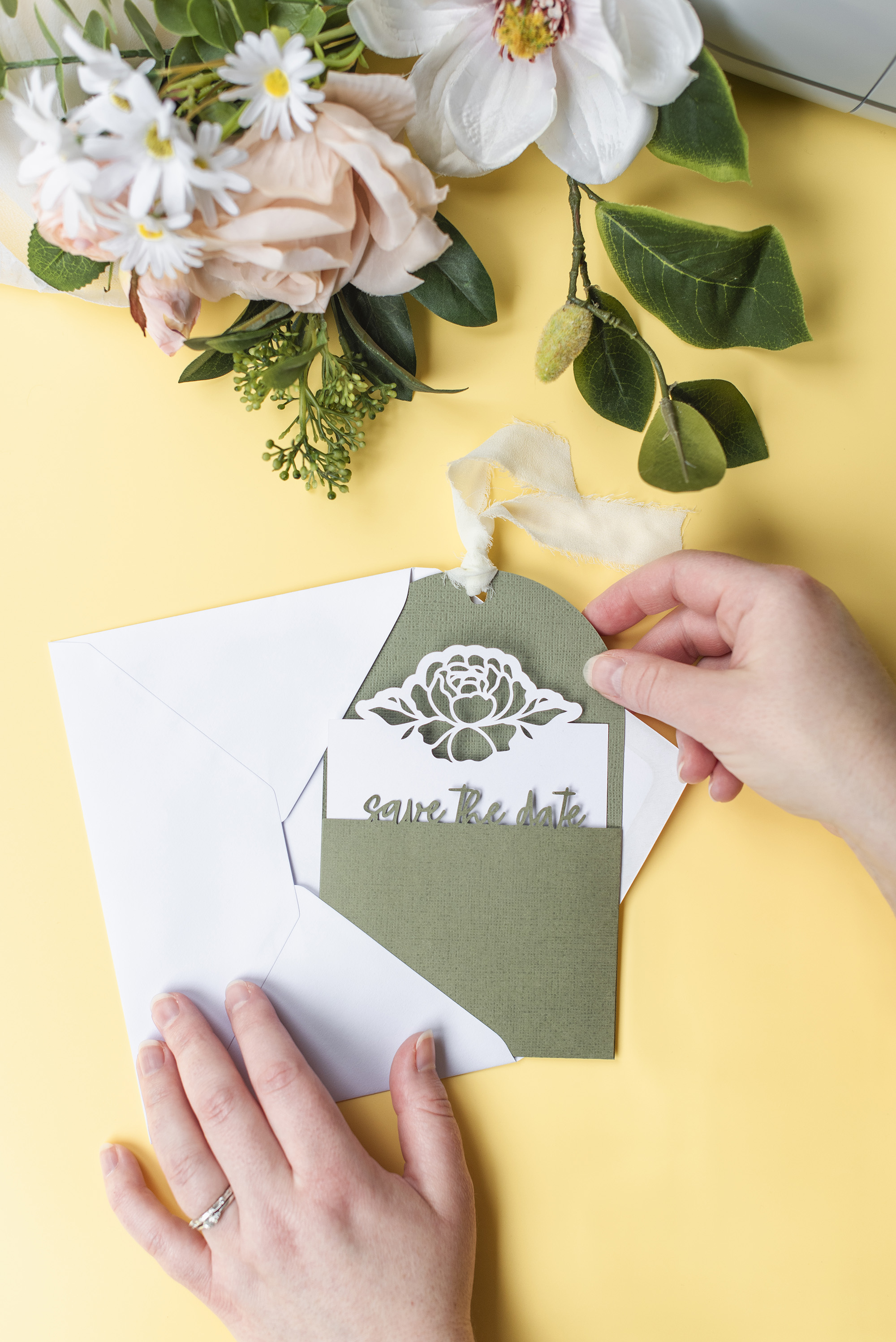 Save the Date bookmark made with Cricut machine