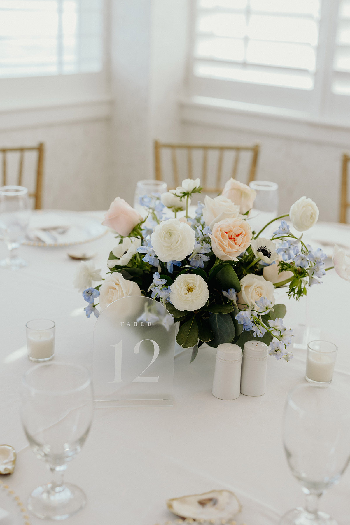 Frosted acrylic arch Cricut wedding table number with white vinyl