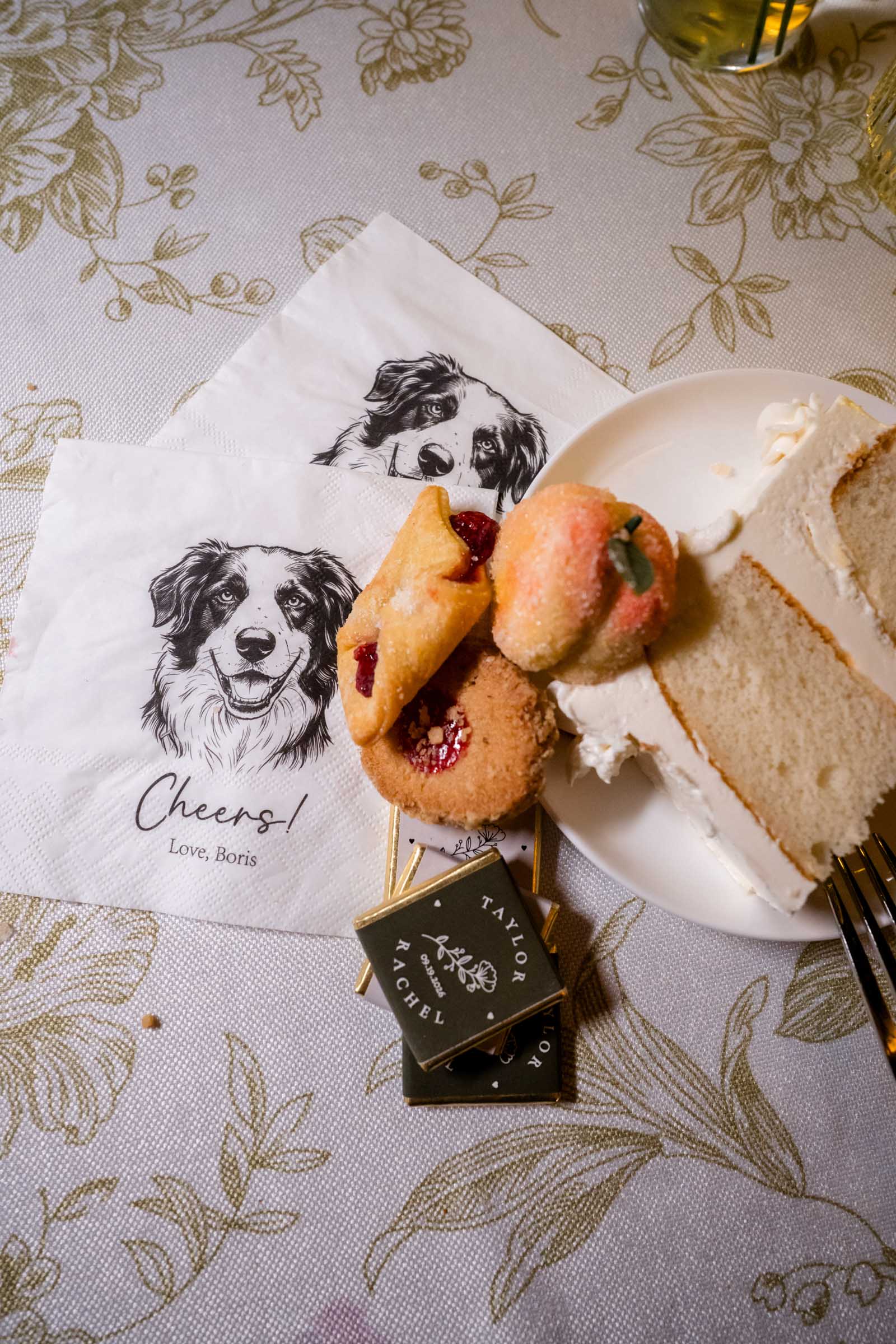 Cookies and pastries for late night wedding snack idea