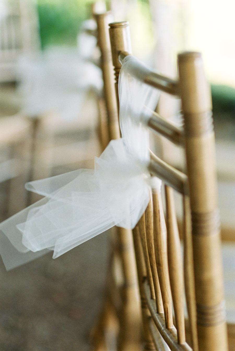 Tulle wedding chair sash ties