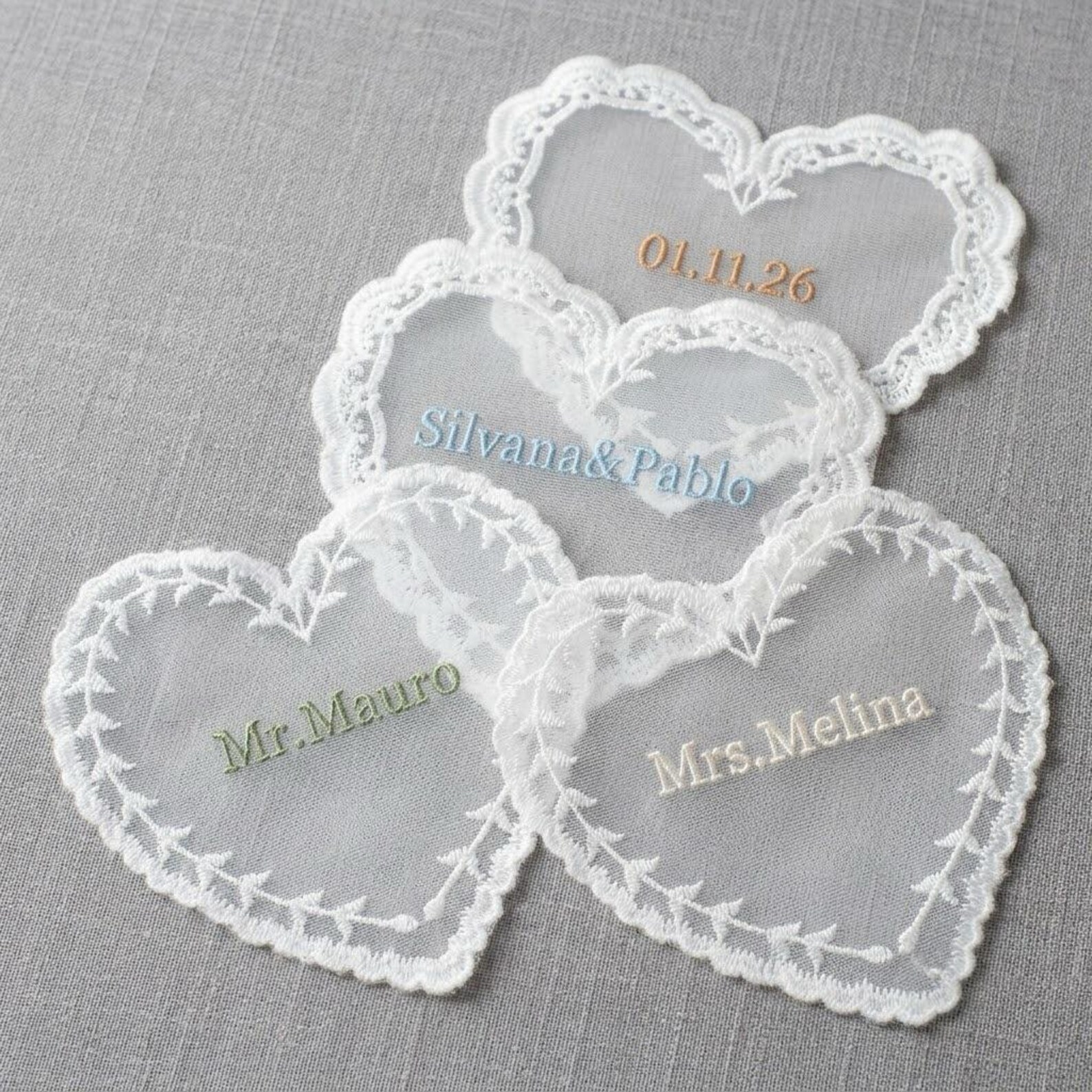 Embroidered tulle wedding patches