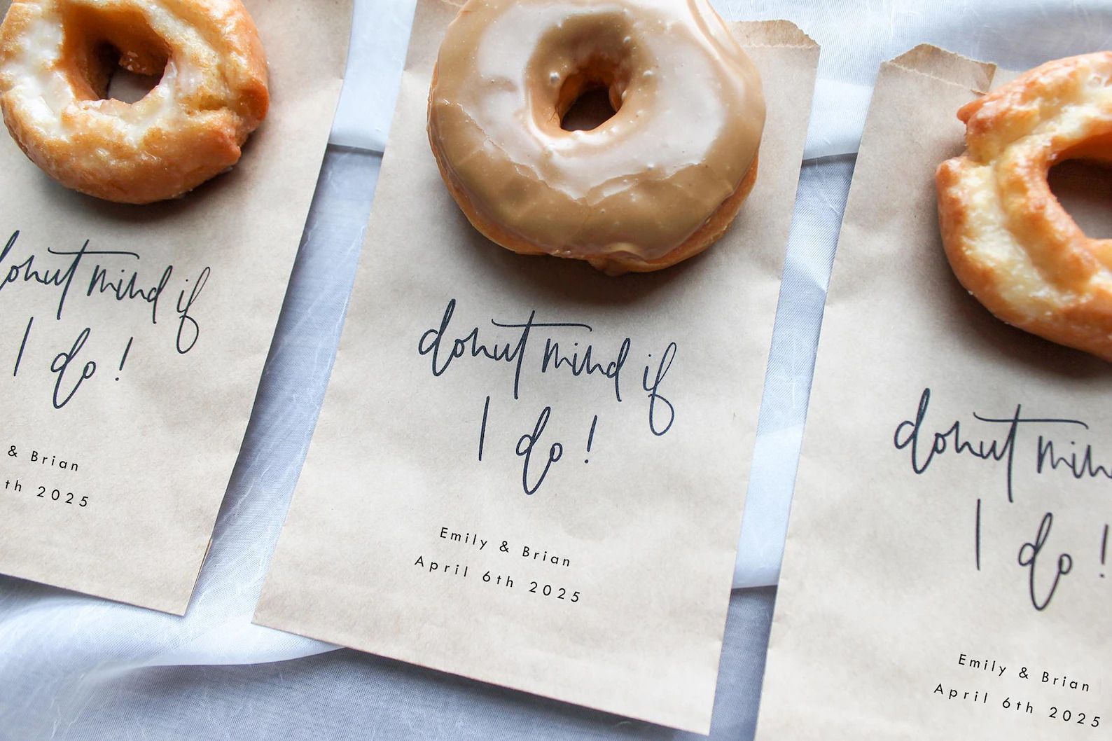 Personalized paper donut favor bags