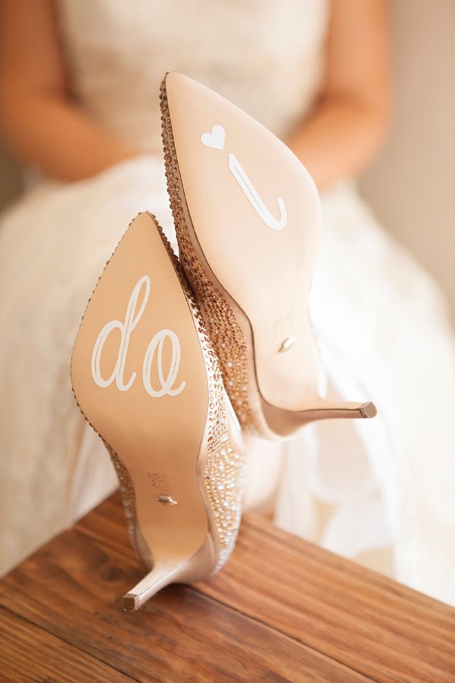 Wedding shoe stickers made with Cricut