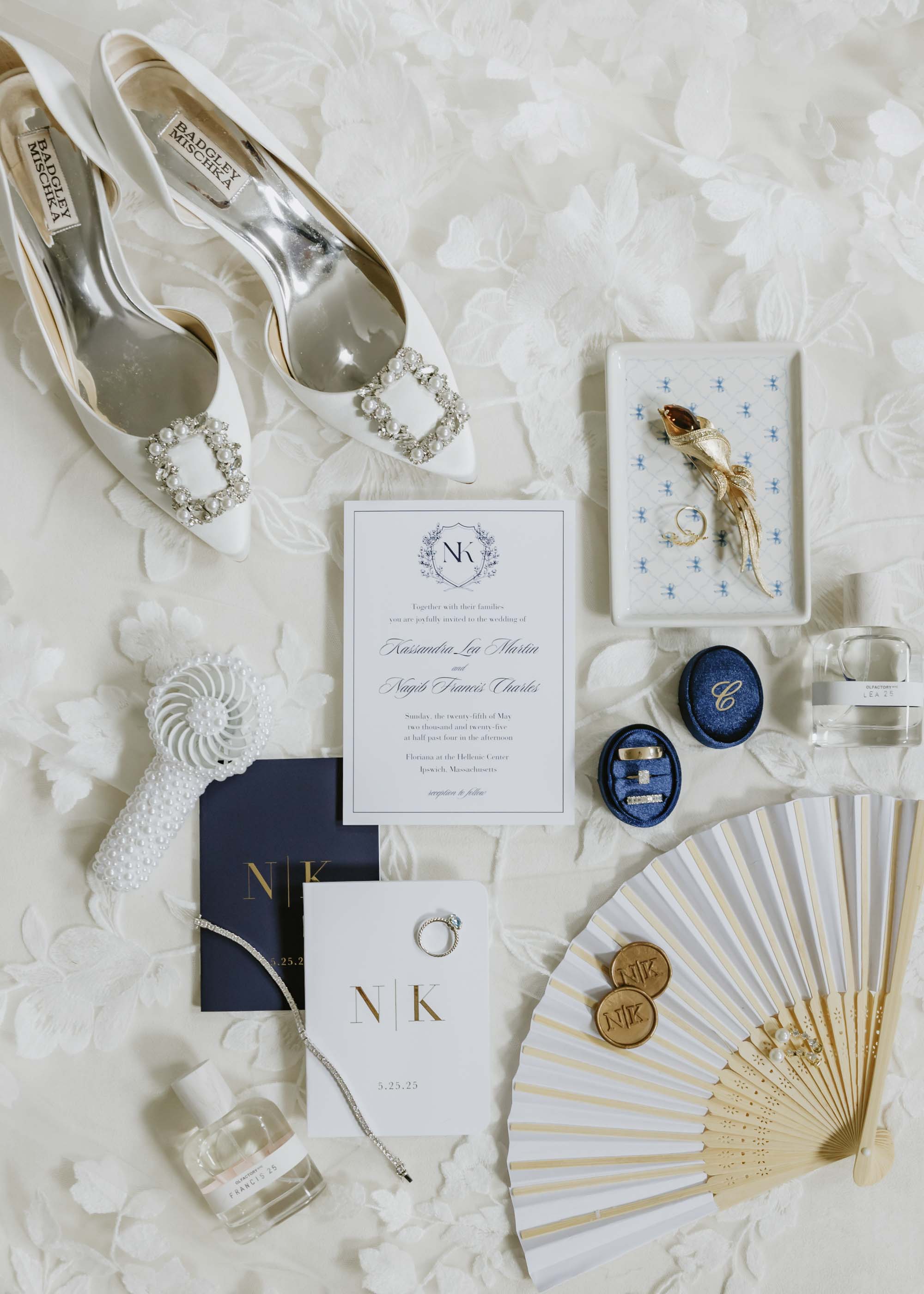 Navy blue classic French toile wedding invitation suite