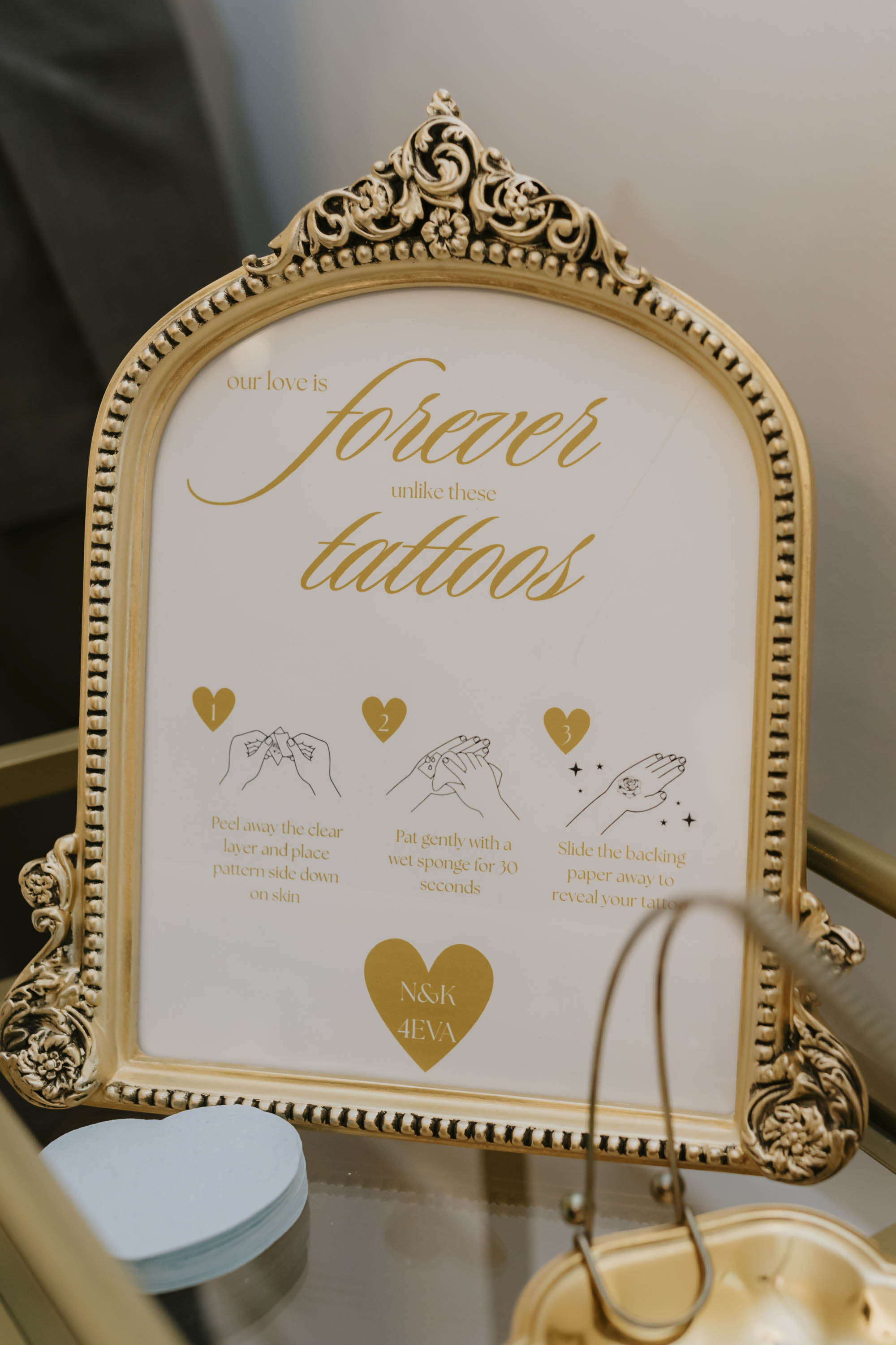 DIY wedding tattoo station sign
