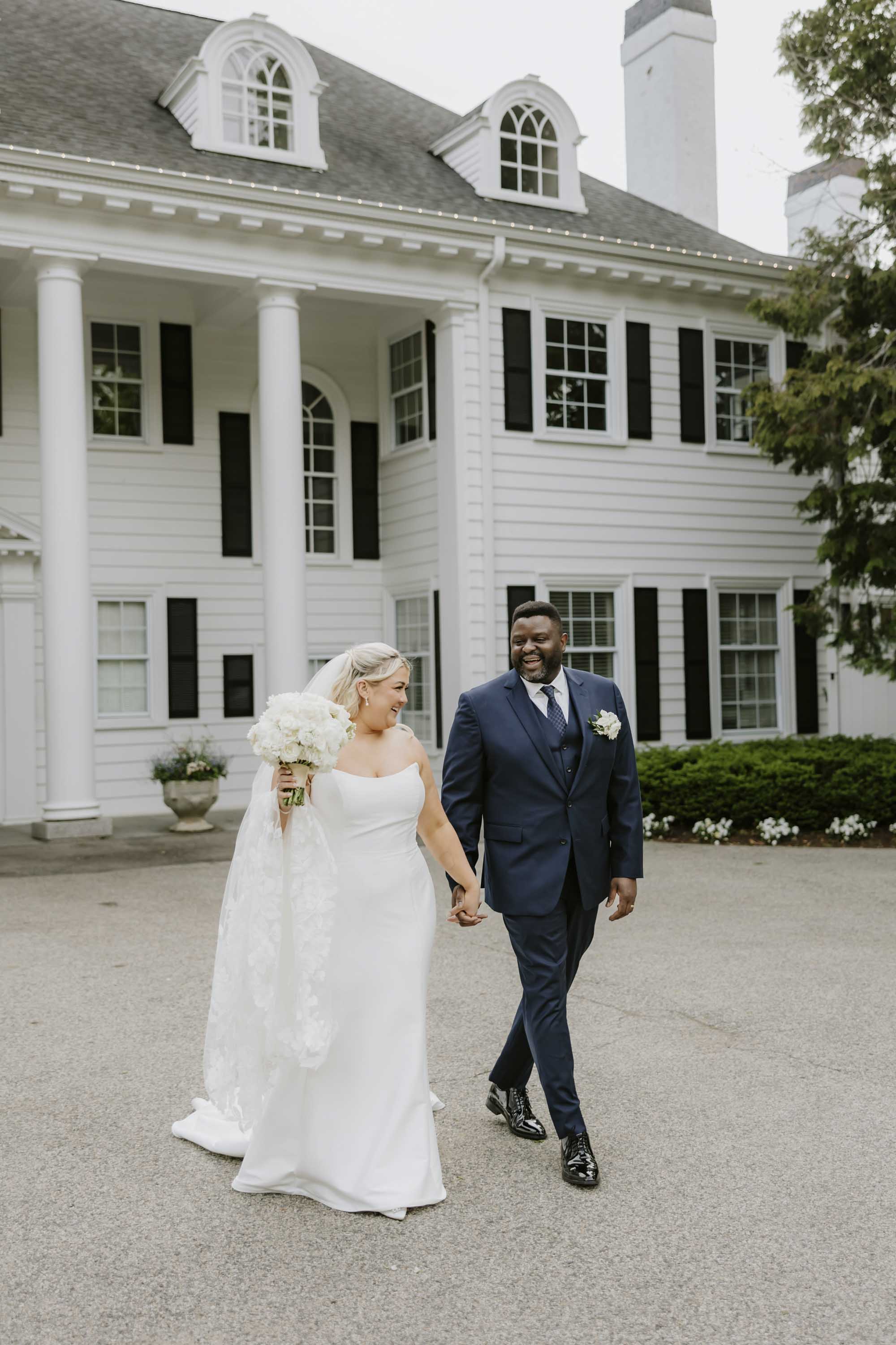 Stunning plus size bride and groom enjoying their wedding day at Floriana at the Hellenic Center