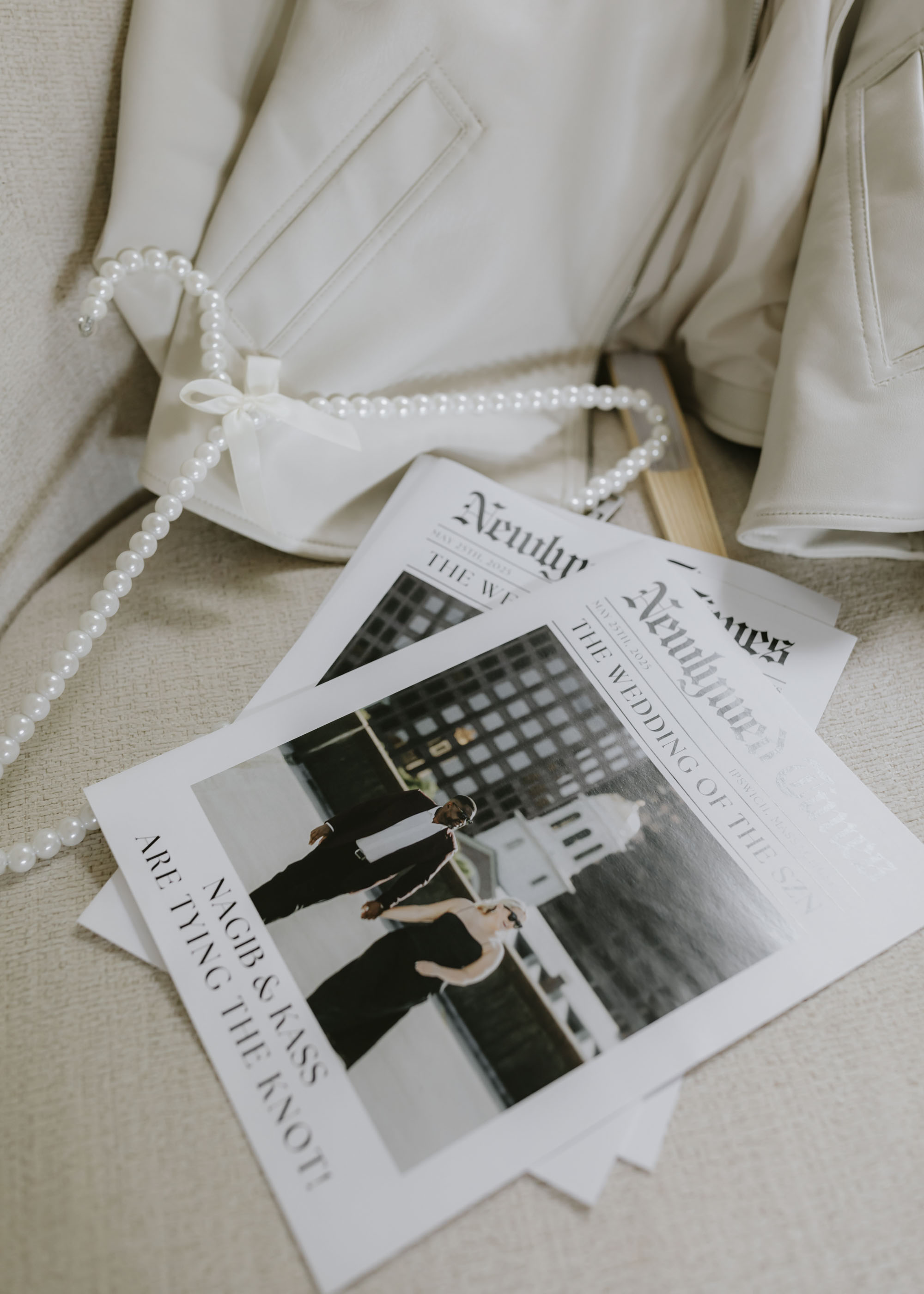 Modern classic wedding newspaper program