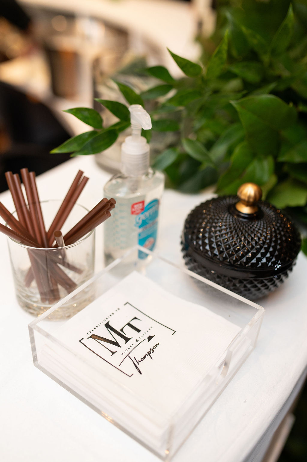 Custom monogram wedding cocktail napkins