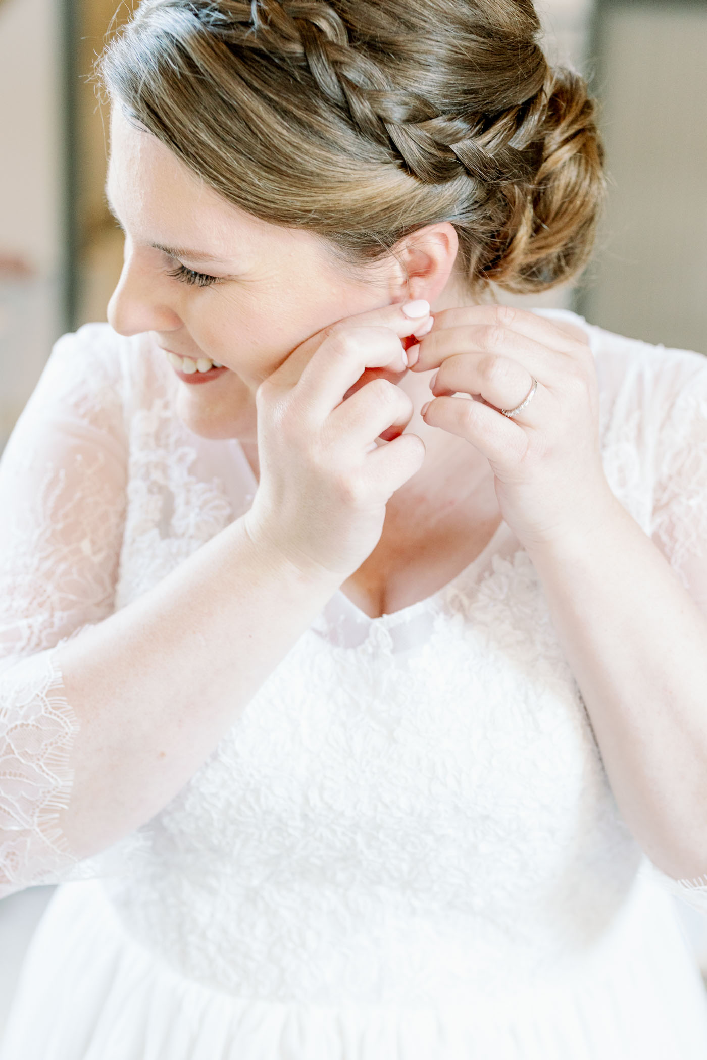 Bride getting ready at Cowdray on her wedding day
