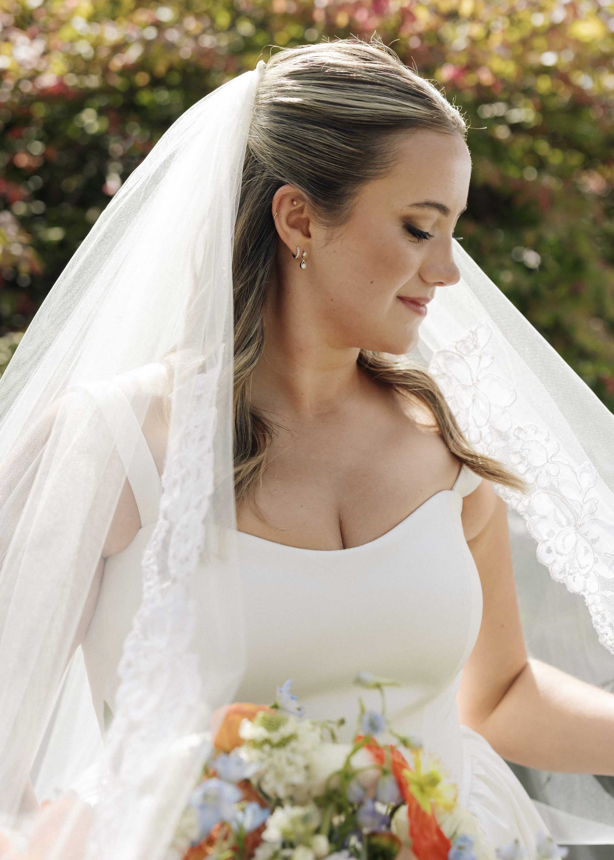 Soft glam wedding makeup look for modern bride