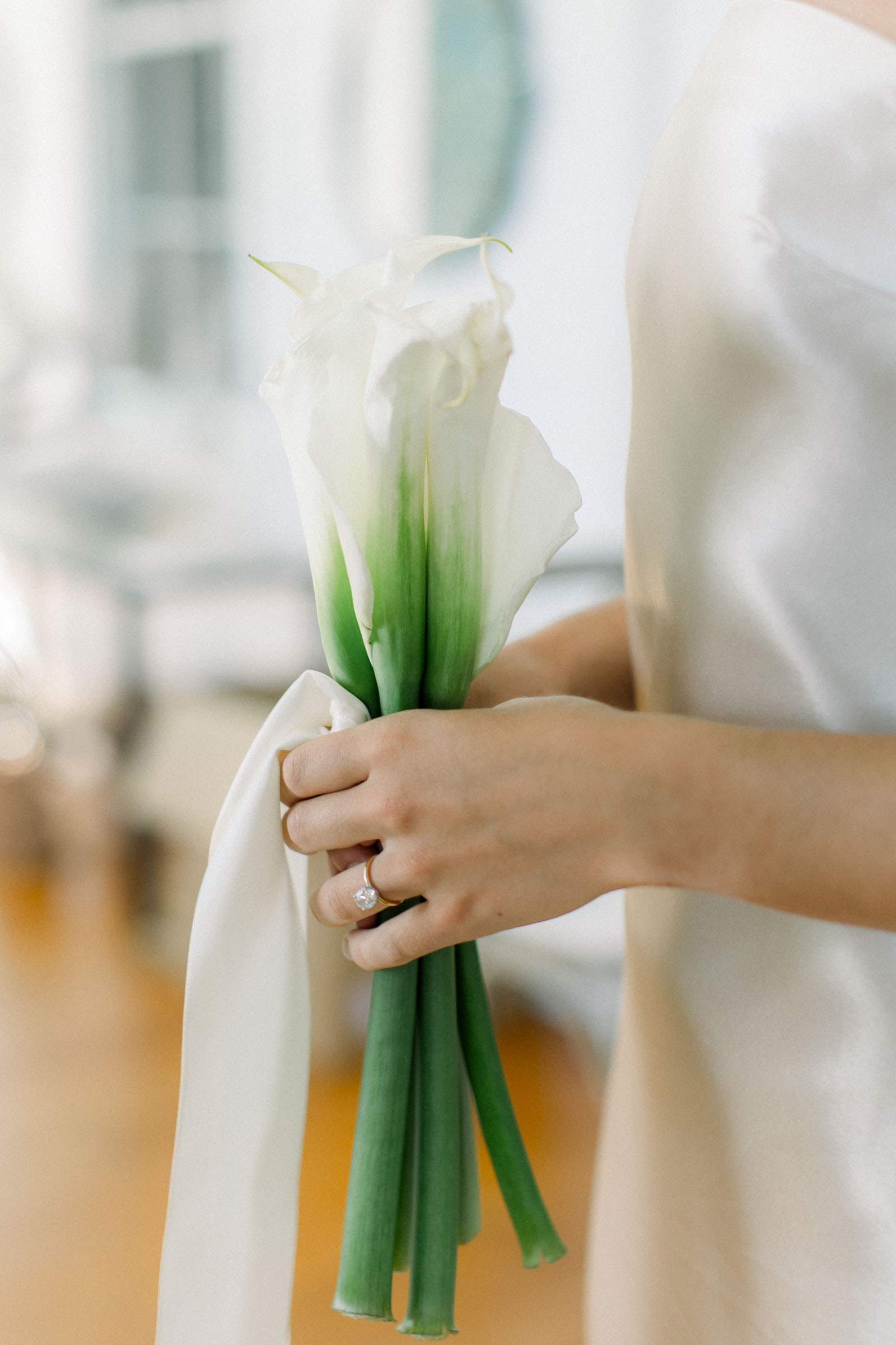 Simple calla lily bridesmaid bouquet